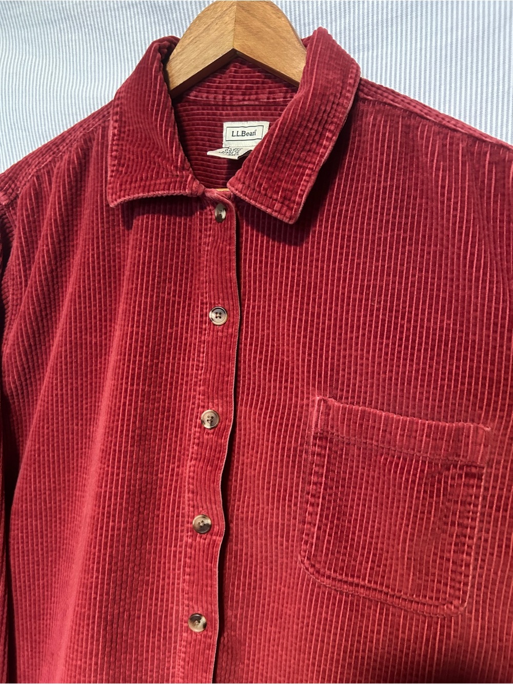 L.L. Bean Women’s Red Corduroy Button-Down Shirt